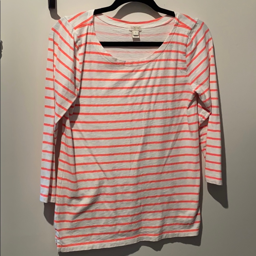 Neon Pink/Coral striped tee